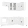 vidaXL Unidade de Cozinha LUCCA 8 unid. Branco Brilhante
