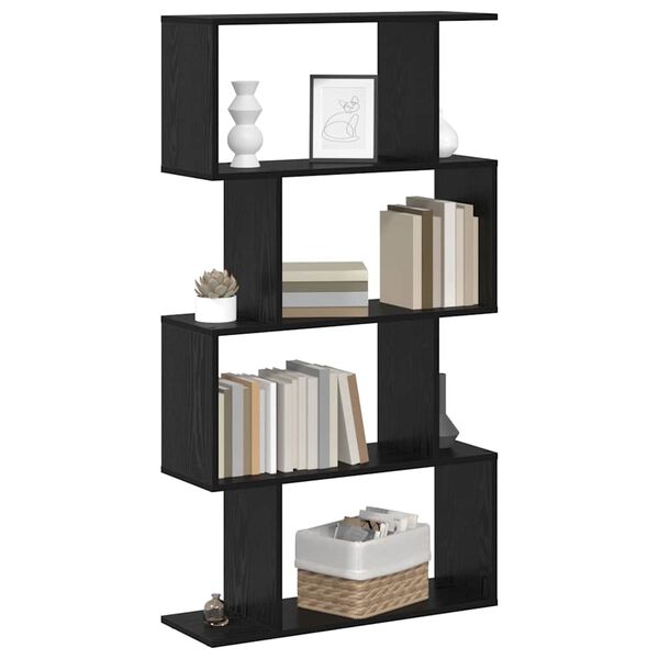 vidaXL Gabinete de Livros Carvalho Preto 70 x 24 x 129 cm