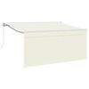 vidaXL Toldo retr&aacute;til Creme 300 x 200 cm Poli&eacute;ster e Alum&iacute;nio