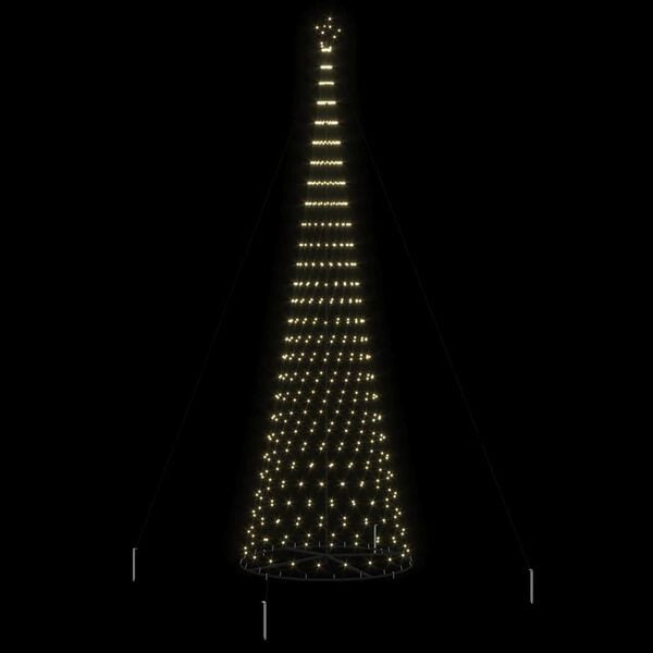 vidaXL &Aacute;rvore de Natal LED com 555 LEDs Branco quente 500 cm Metal