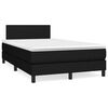 vidaXL Cama boxspring com colch&atilde;o 120x190 cm tecido preto