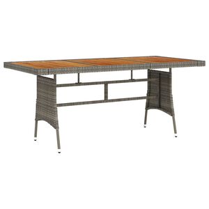 vidaXL Mesa de jardim 160x70x72 cm vime PE e ac&aacute;cia maci&ccedil;a cinzento