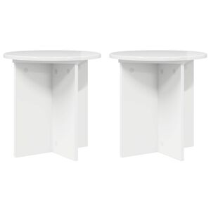 vidaXL Suporte para Plantas 2 unid. Branco Brilhante 40 x 40 x 40 cm
