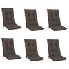 vidaXL Cadeiras de jardim reclin&aacute;veis c/ almofad&otilde;es 6 pcs teca maci&ccedil;a