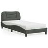vidaXL Cama com colch&atilde;o Hvar 80x200 cm tecido cinzento-escuro