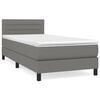 vidaXL Cama com molas/colch&atilde;o 80x200 cm tecido cinzento-escuro