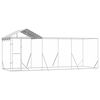 vidaXL Canil de exterior com teto 6x2x2,5 m a&ccedil;o galvanizado prateado