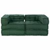 vidaXL Sof&aacute; Modular 2 pcs Verde 140 x 70 x 56 cm tecido