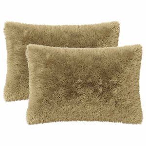 vidaXL Almofada HEERLEN 2 unid. Cinzento-claro Fleece PV