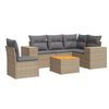 vidaXL 6 pcs conjunto de sof&aacute;s p/ jardim com almofad&otilde;es vime PE bege