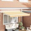 vidaXL Toldo Retr&aacute;til Amarelo e Branco 300 x 200 cm Poli&eacute;ster e Metal