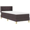 vidaXL Cama Box com colch&atilde;o Marrom Escuro 200 x 80 cm Poli&eacute;ster