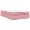 vidaXL Estrutura de cama com colch&atilde;o 2 unid. Rosa Veludo