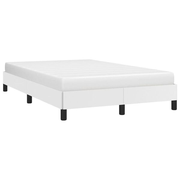 vidaXL Estrutura de cama sem colch&atilde;o 120x190cm couro do falso branco