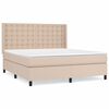 vidaXL Cama com molas/colch&atilde;o 160x200 cm couro artificial cappuccino