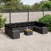 vidaXL 11 pcs conjunto sof&aacute;s de jardim c/ almofad&otilde;es vime PE preto