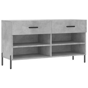 vidaXL Banco sapateira 102x35x55 cm derivados madeira cinzento cimento