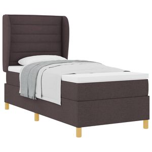 vidaXL Cama Box Springs com Colch&atilde;o Cinza Escuro 90x190 cm 90 x 200 cm