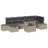 vidaXL Conjunto de Sof&aacute; de Jardim 8 unid. Cinzento-claro vime PE
