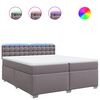 vidaXL Cama com molas/colch&atilde;o 200x200 cm couro artificial cinzento