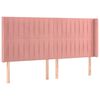 vidaXL Cama box spring c/ colch&atilde;o/LED 160x200 cm veludo rosa
