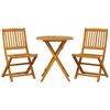 vidaXL 3 pcs conjunto de bistr&ocirc; dobr&aacute;vel madeira de ac&aacute;cia maci&ccedil;a