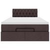 vidaXL Estrutura de cama otomana com colch&atilde;o 120x190cm castanho escuro