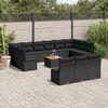 vidaXL 14 pcs conjunto de sof&aacute;s p/ jardim c/ almofad&otilde;es vime PE preto