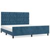 vidaXL Estrutura de cama c/ cabeceira 180x200 cm veludo azul-escuro