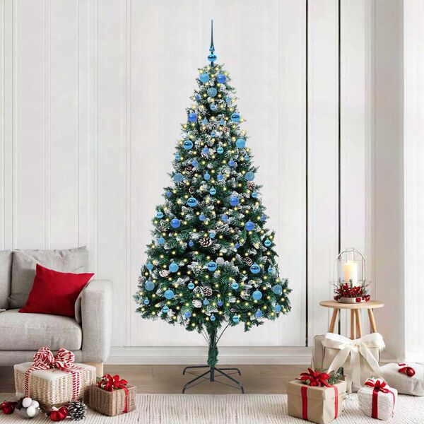 vidaXL &Aacute;rvore de Natal Artificial Verde 210 cm PVC, A&ccedil;o e Pl&aacute;stico