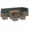 vidaXL Conjunto de Sof&aacute; de Jardim com almofada 10 pcs Cinzeto vime PE