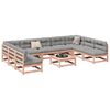 vidaXL 10pcs conj. sof&aacute;s jardim c/ almofad&otilde;es madeira abeto-de-douglas