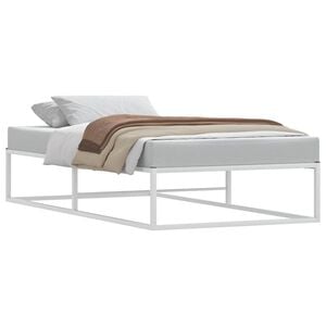 vidaXL Estrutura de cama sem colch&atilde;o branco 90x200 cm metal