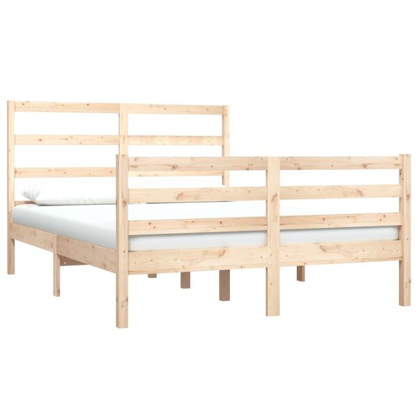 vidaXL Estrutura de cama pequena casal 120x190 cm pinho maciço