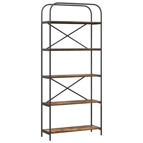 vidaXL Estante Carvalho Defumado 80 x 30 x 183 cm Madeira processada