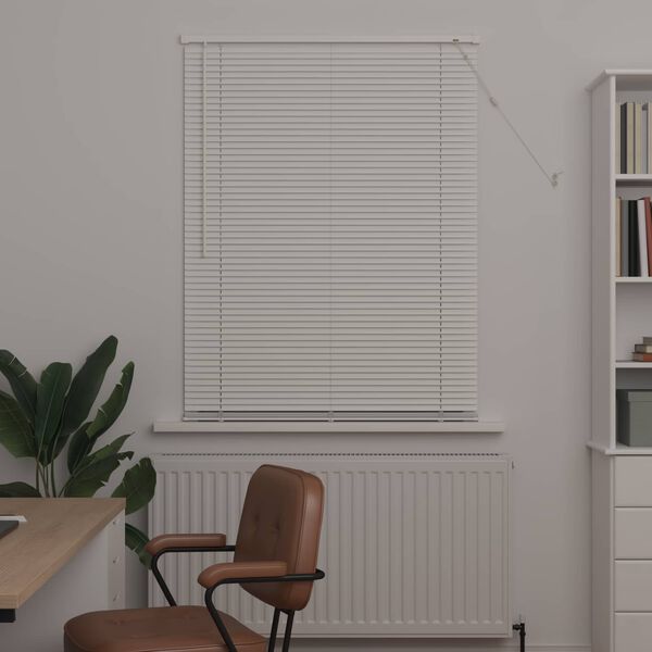vidaXL Cortina Veneziana Manual Ajust&aacute;vel Branco 150 x 100 cm PVC