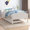 vidaXL Estrutura de cama com 2 gavetas 100x200 cm pinho maci&ccedil;o branco