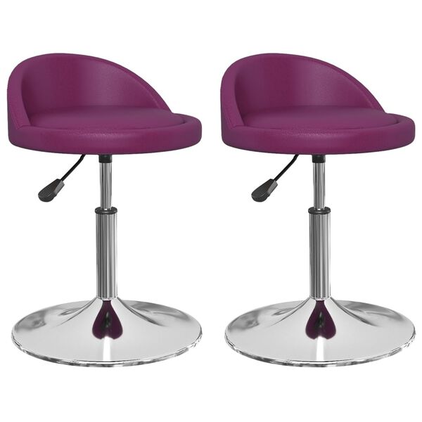 vidaXL Cadeiras de jantar girat&oacute;rias 2 pcs couro artificial roxo