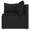 vidaXL 4 pcs conjunto lounge de jardim c/ almofad&otilde;es vime PE preto