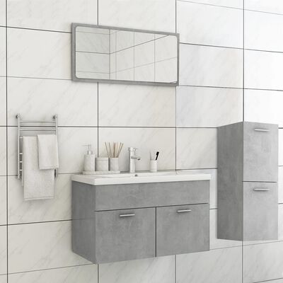 vidaXL Conjunto móveis casa de banho contraplacado cinzento cimento