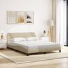 vidaXL Cama com colch&atilde;o Dover 160x200 cm tecido cor creme