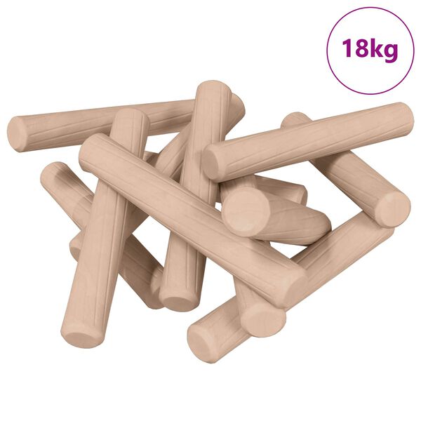 vidaXL Dowels de madeira 24000 pcs Castanho Madeira maci&ccedil;a
