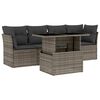 vidaXL 5 pcs conjunto sof&aacute;s de jardim c/ almofad&otilde;es vime PE cinzento