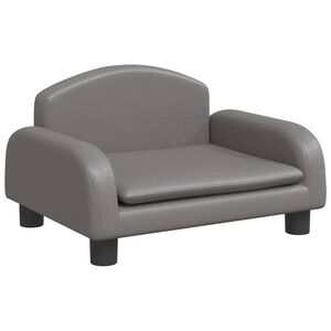 vidaXL Sof&aacute; infantil 50x40x30 cm couro artificial cinzento