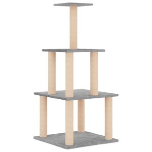 vidaXL &Aacute;rvore p/ gatos c/ postes arranhadores sisal 111 cm cinza-claro