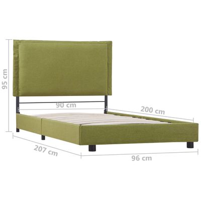 vidaXL Estrutura de cama 90x200 cm tecido verde