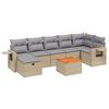 vidaXL 8 pcs conj. sof&aacute;s jardim c/ almofad&otilde;es vime PE bege misturado