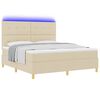 vidaXL Cama Box Spring LED com colch&atilde;o Creme 180 x 200 cm tecido