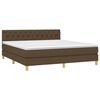 vidaXL Cama box spring c/ colch&atilde;o/LED 160x200cm tecido castanho-escuro