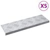 vidaXL Degrau 5 unid. 60 x 18 x 2,5 cm Prateado Alum&iacute;nio Retangular